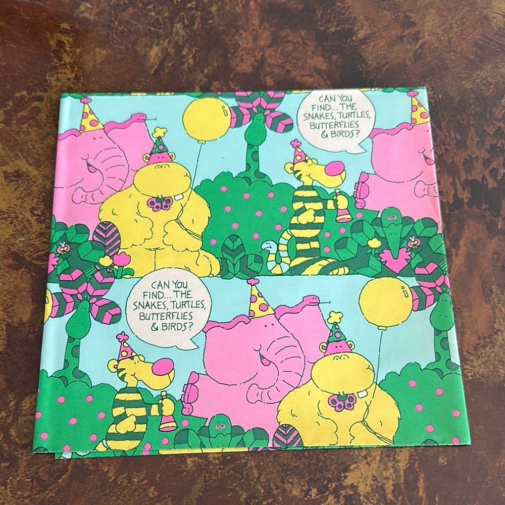 Vintage Pink and Green Animal Gift Wrap